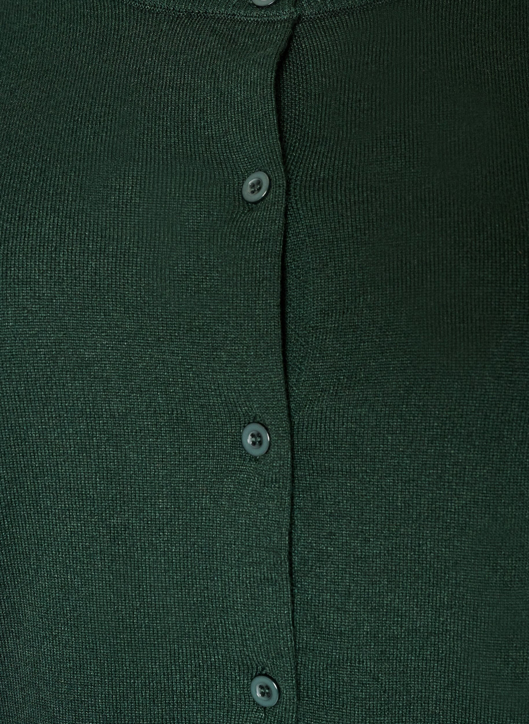 ZizzifashionFine-knit cardigan with a round neck, Green, Packshot image number 2