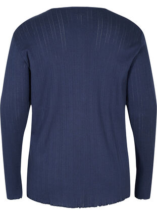 Long-sleeved pyjama top in 100% cotton, Navy Blazer, Packshot image number 1