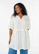 Tunic with crinkled texture and 1/2 sleeves, Vanilla, Model image number 0