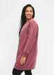 Sweat dress with embroidered details, Rose Brown, Model image number 1