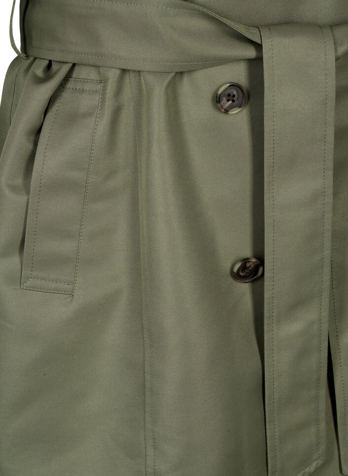 Short trench coat with belt, Green, Packshot image number 3