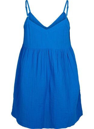 Cotton beach dress with narrow straps, Victoria blue, Packshot image number 1