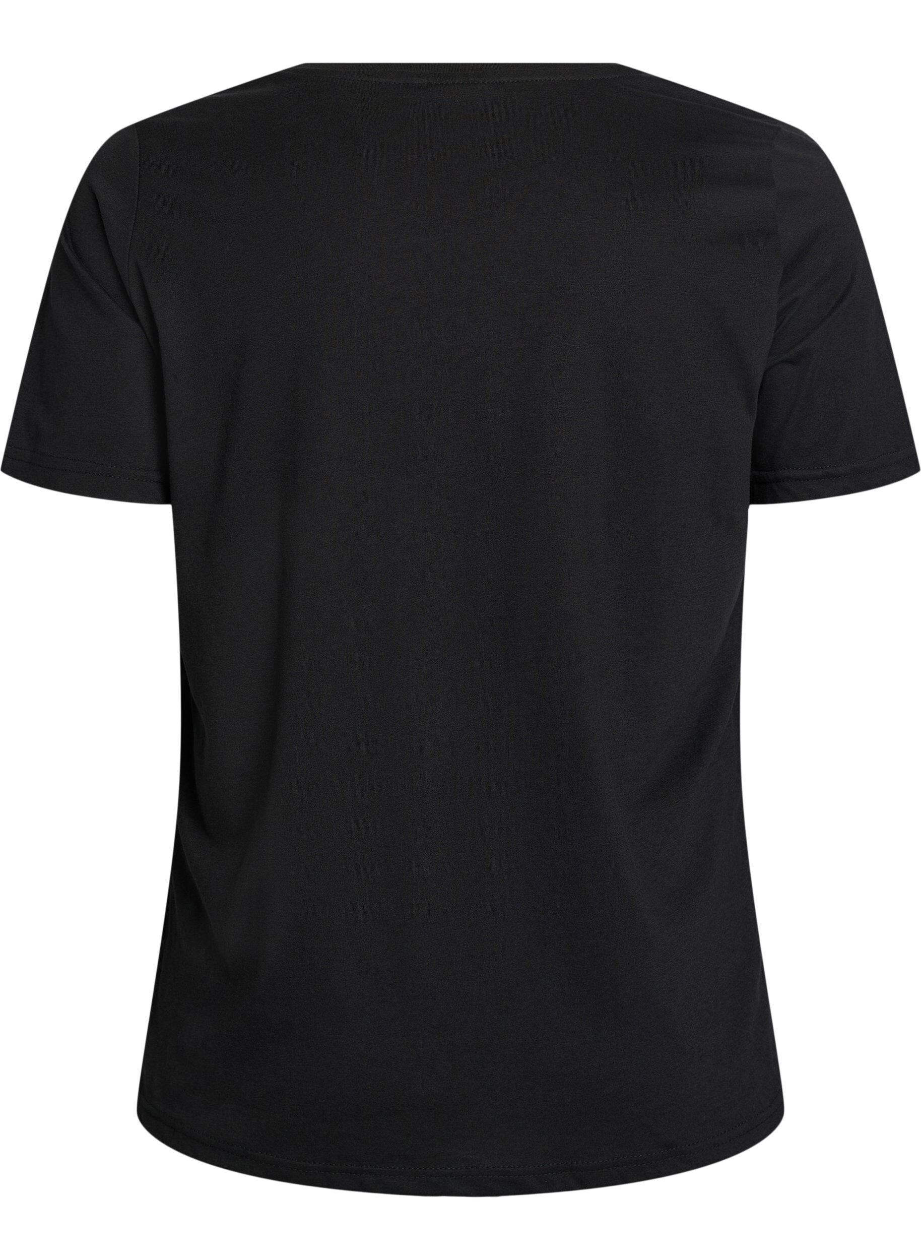 ZizzifashionT-shirt with motif, Black, Packshot image number 1