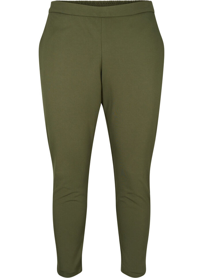 Cropped trousers with pockets, Green, Packshot image number 0