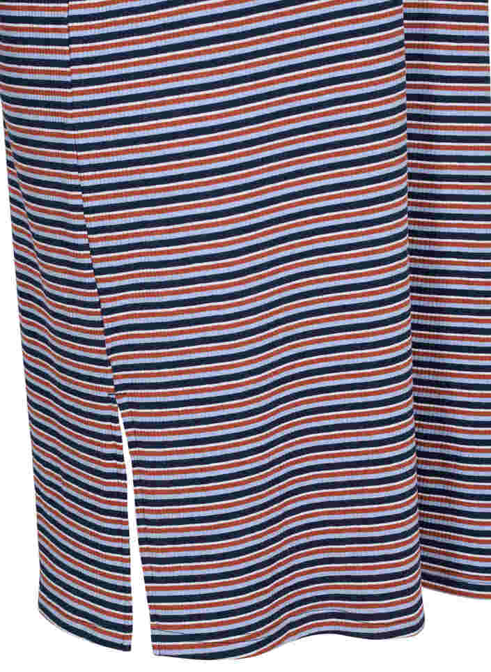 Striped dress with slits, Mahogany/Navy Stripe, Packshot image number 3