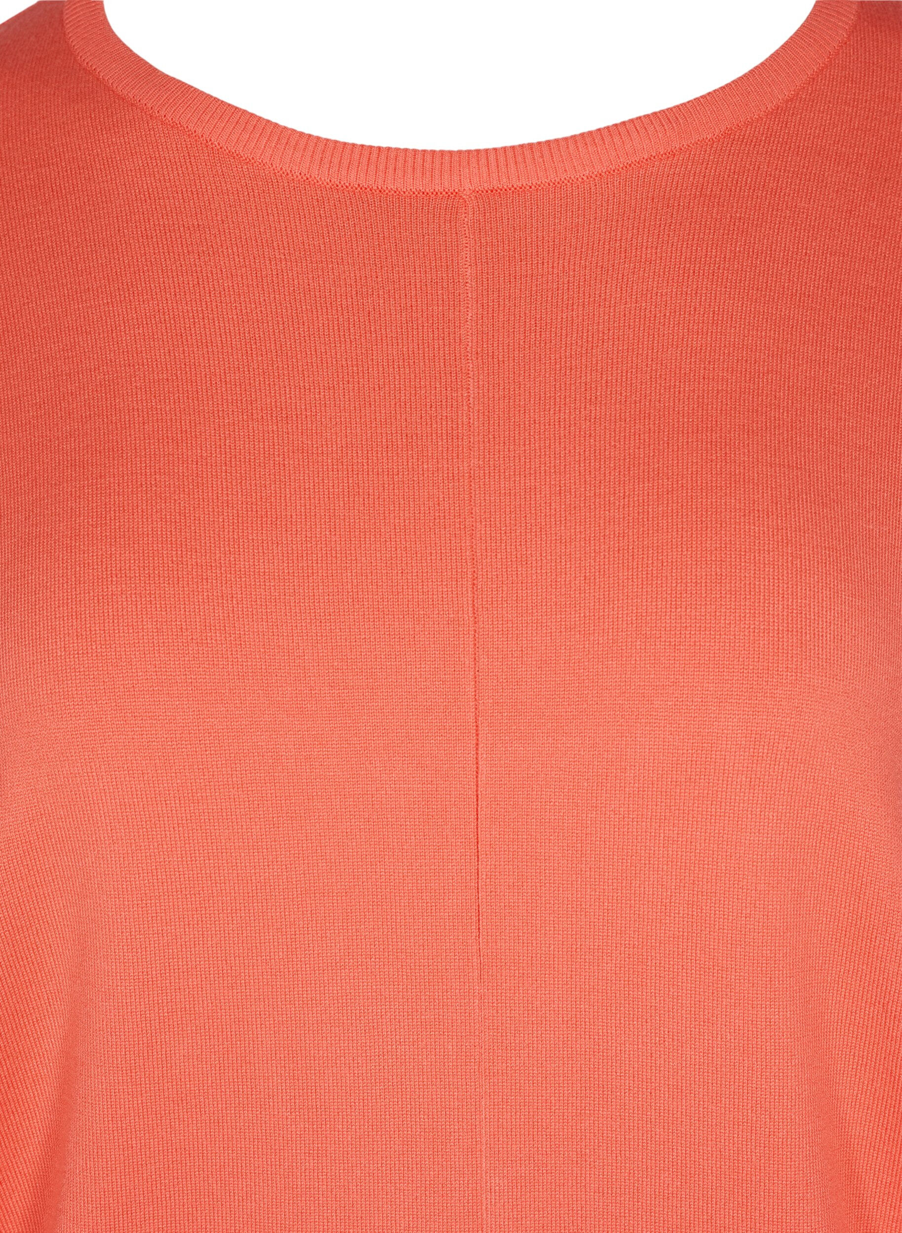 Zizzifashion Knitted jumper with round neckline, Living Coral, Packshot image number 2
