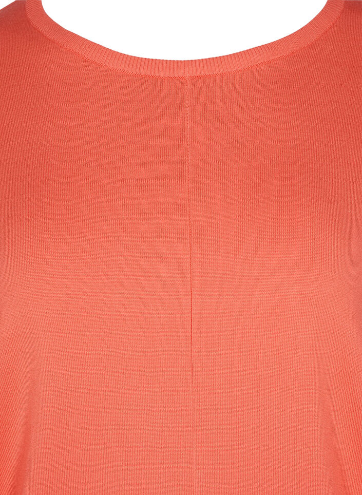 Knitted jumper with round neckline, Living Coral, Packshot image number 2