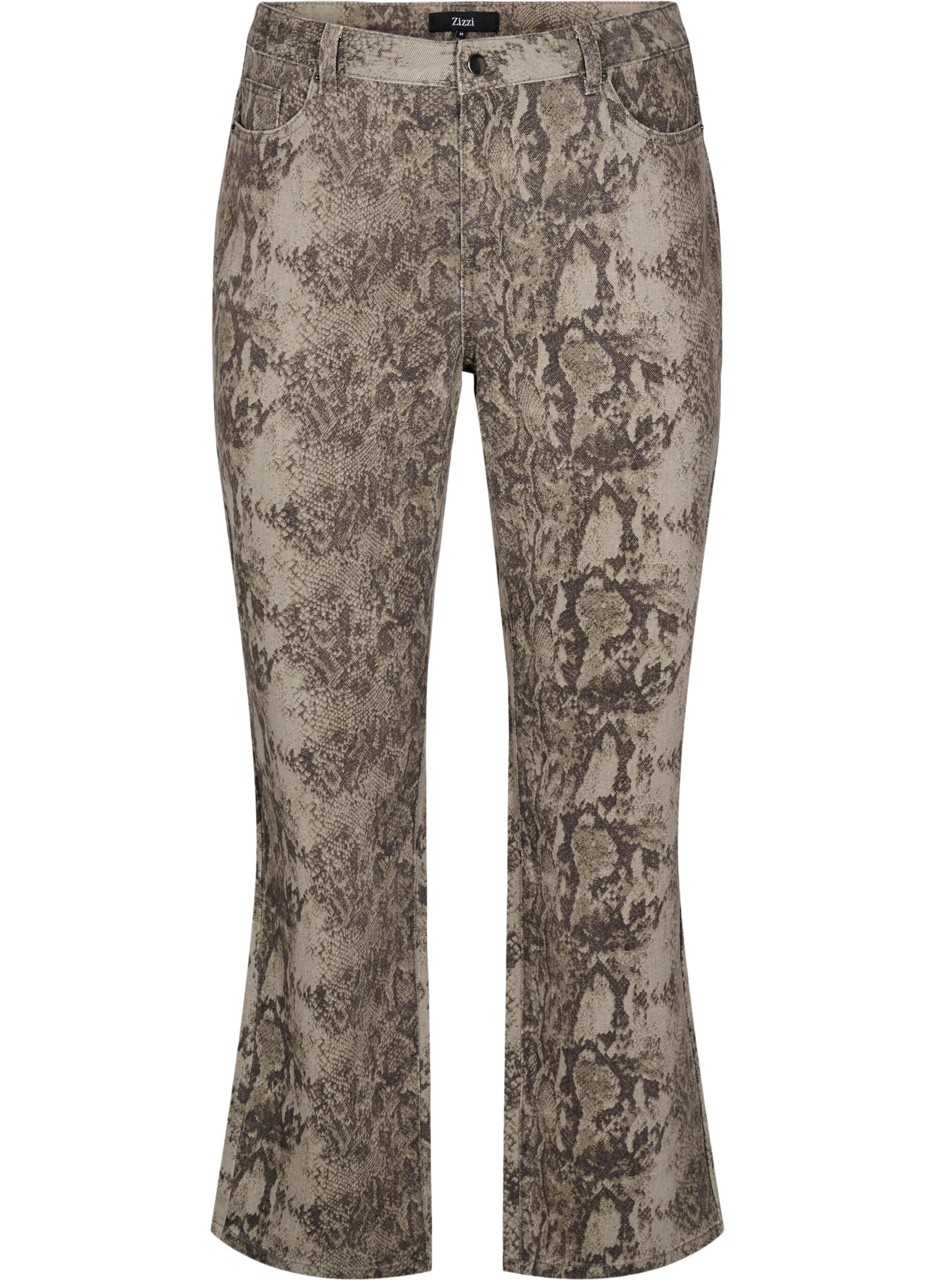 High-waisted Gemma jeans with snake print