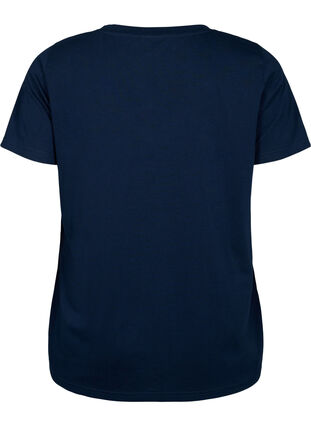 Short sleeve t-shirt with v-neckline, Navy Blazer, Packshot image number 1