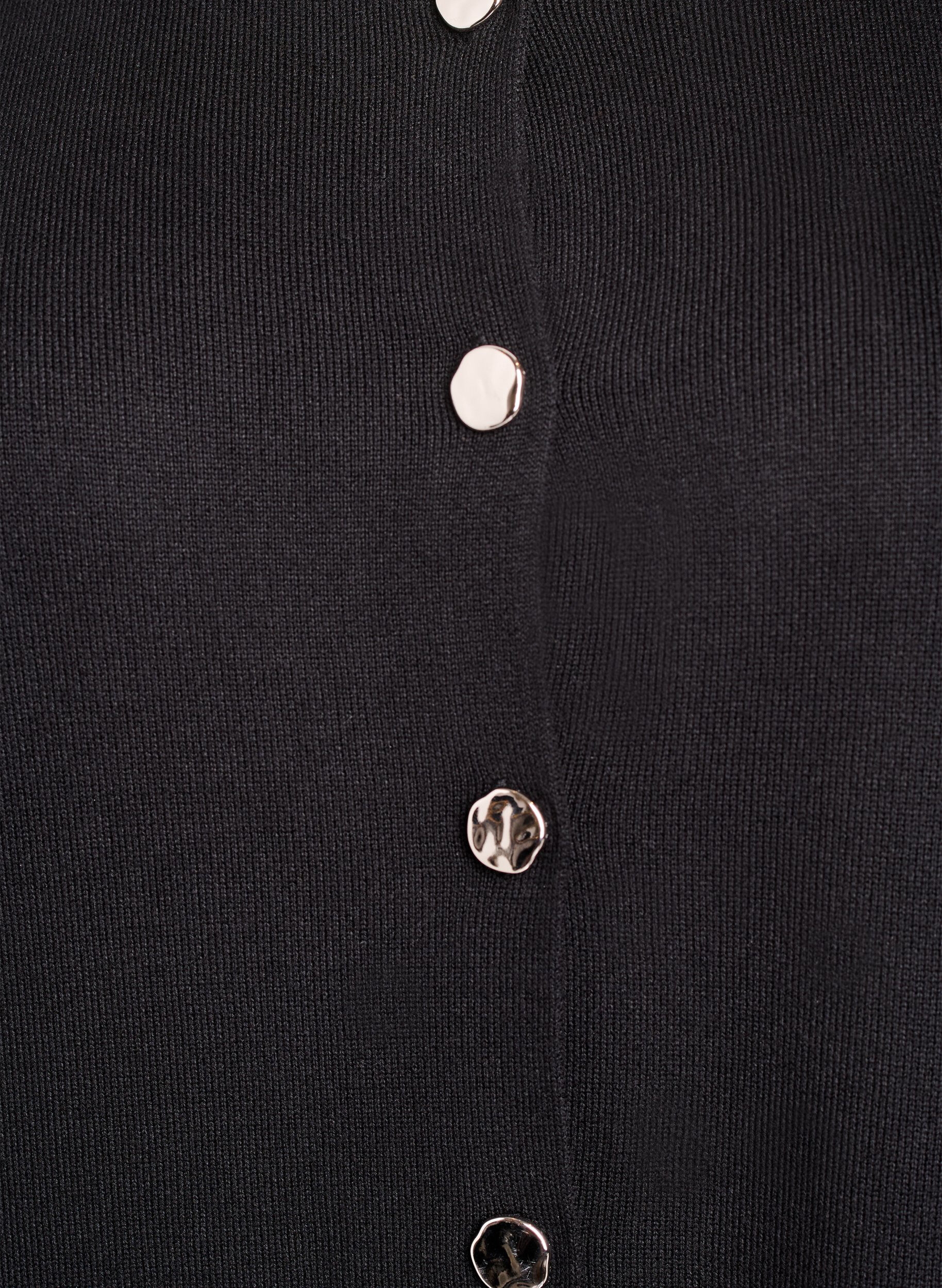 ZizzifashionSleeveless knit vest with decorative buttons, Black, Packshot image number 2