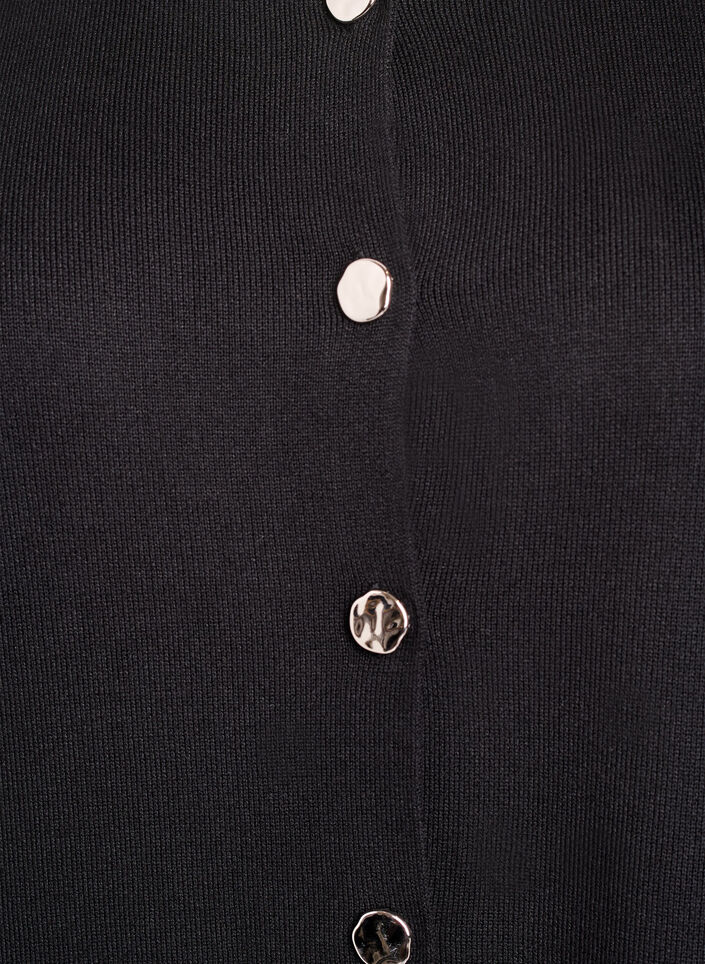 Sleeveless knit vest with decorative buttons, Black, Packshot image number 2