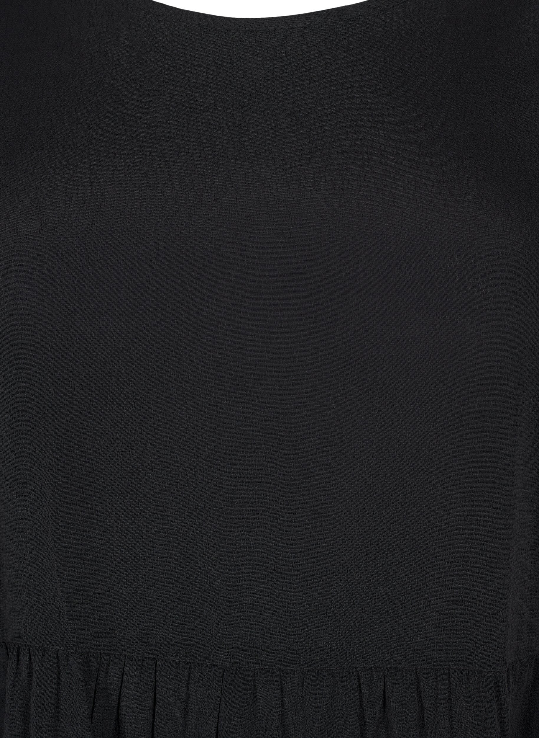 Zizzifashion Long-sleeved tunic with a seam, Black, Packshot image number 2