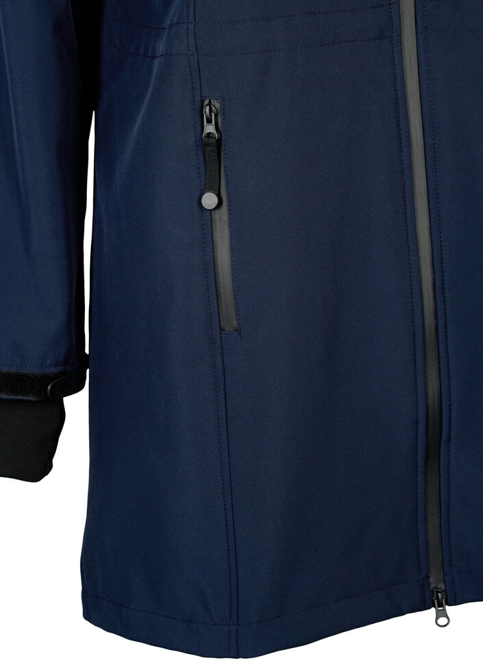 Softshell jacket with detachable hood, Blue, Packshot image number 3