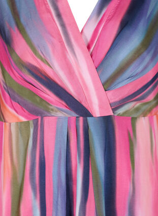 Printed midi dress with 3/4 sleeves, Pink AOP, Packshot image number 2