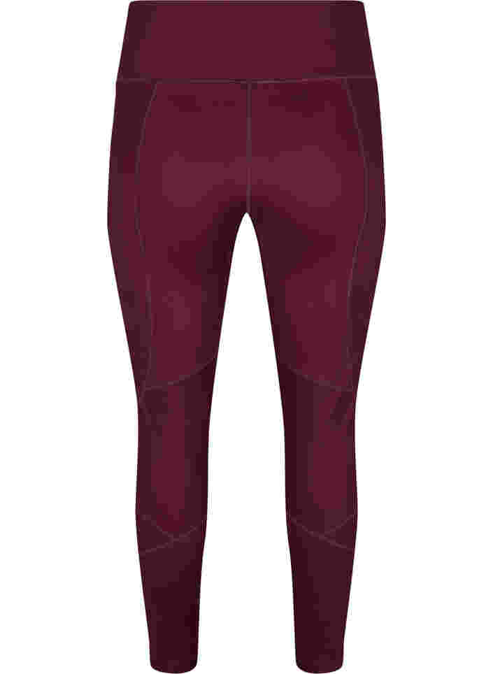 Solid-coloured gym leggings, Fig, Packshot image number 1