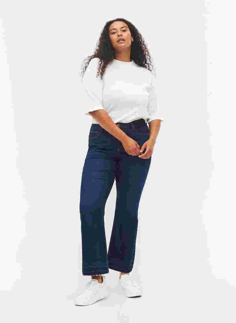 Ellen bootcut jeans with high waist, Dark blue, Model image number 0