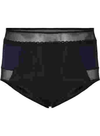 Panty with mesh and extra high waist