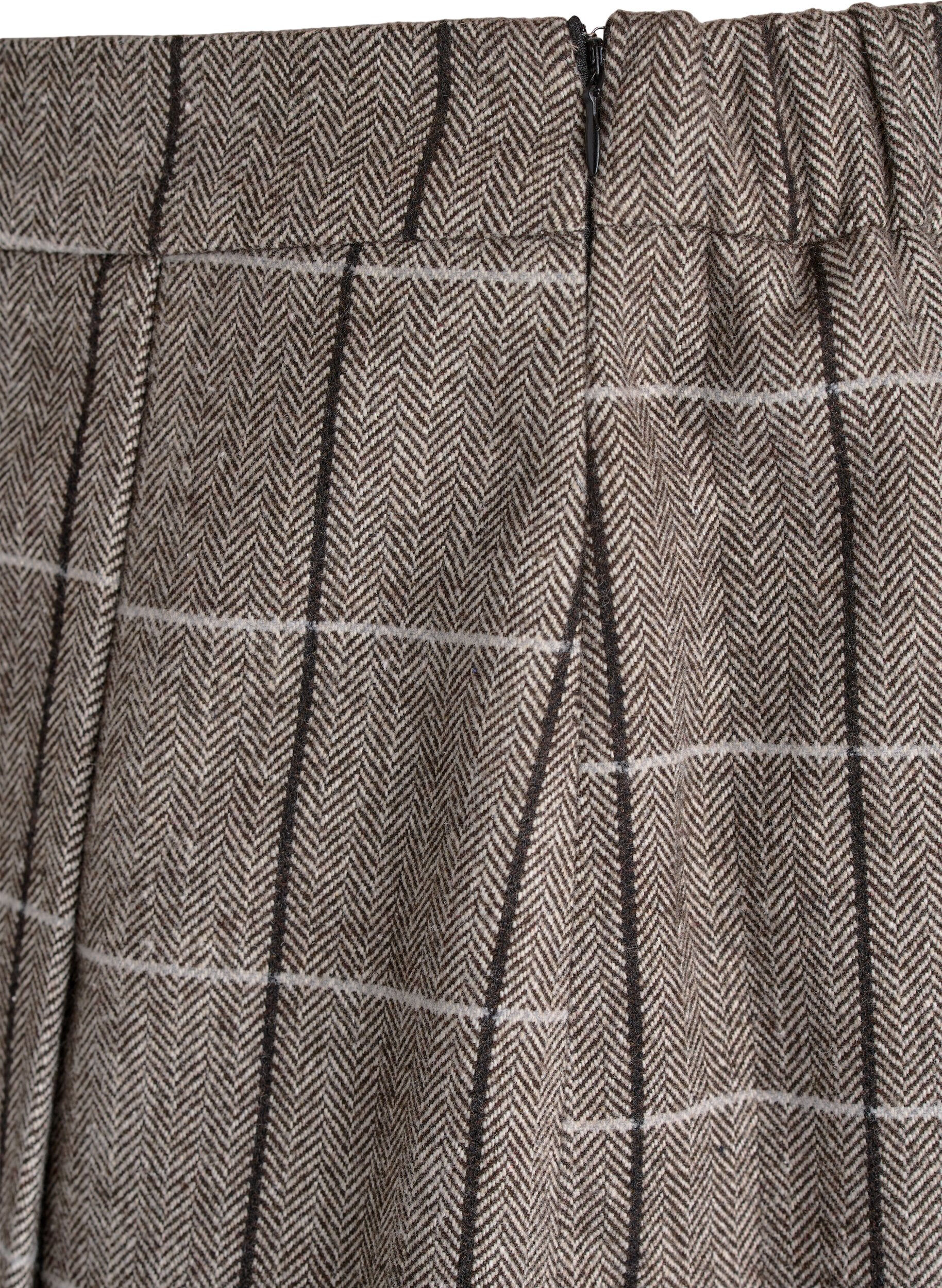 Zizzifashion Checked skirt, Brown, Packshot image number 3