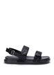 Wide fit glitter sandal with Velcro closure, Black, Packshot image number 0