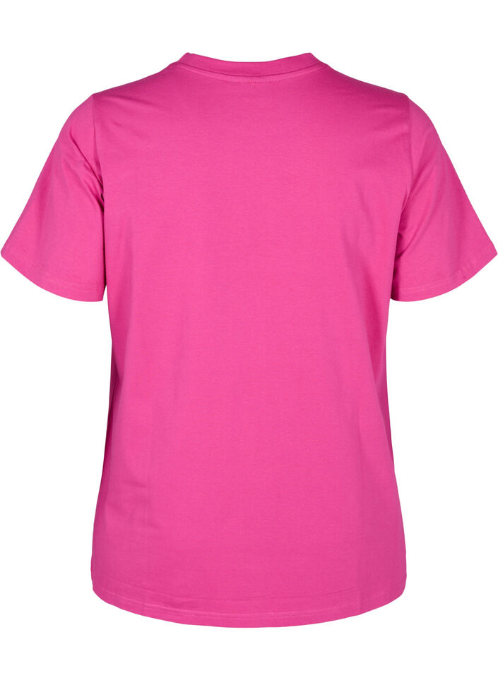T-shirt in organic cotton with a round neck, Raspberry Rose, Packshot image number 1
