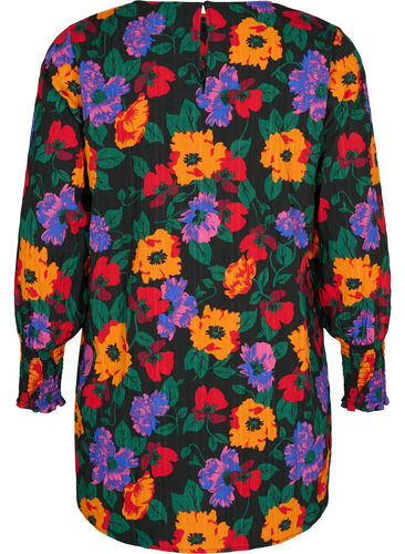 Floral tunic with smock, Multi Flower AOP, Packshot image number 1