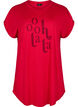 Short sleeve nightgown with text print, Red, Packshot image number 0