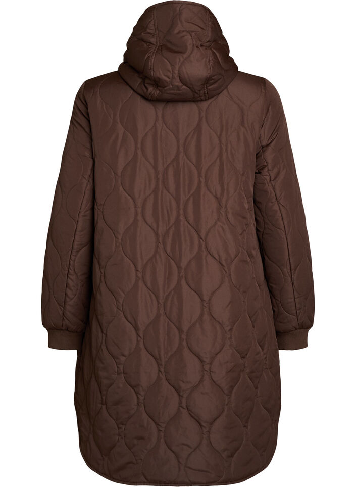 Mid-length quilted jacket with a hood, 1682, Packshot image number 1