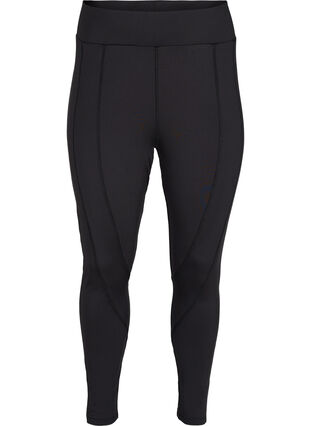 Sports tights with dotted mesh detail, Black w. Mesh Dots, Packshot image number 0