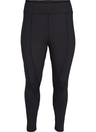 Sports tights with dotted mesh detail, Black w. Mesh Dots, Packshot image number 0