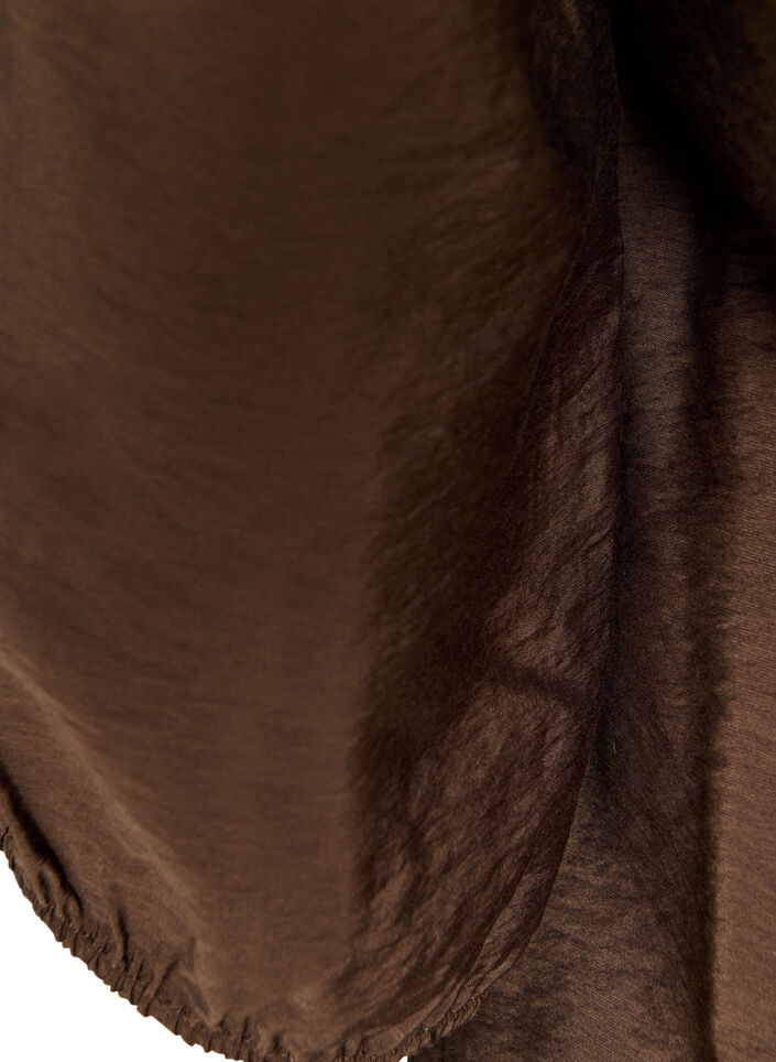 Blouse with 3/4 sleeves and lace details, Brown, Packshot image number 3