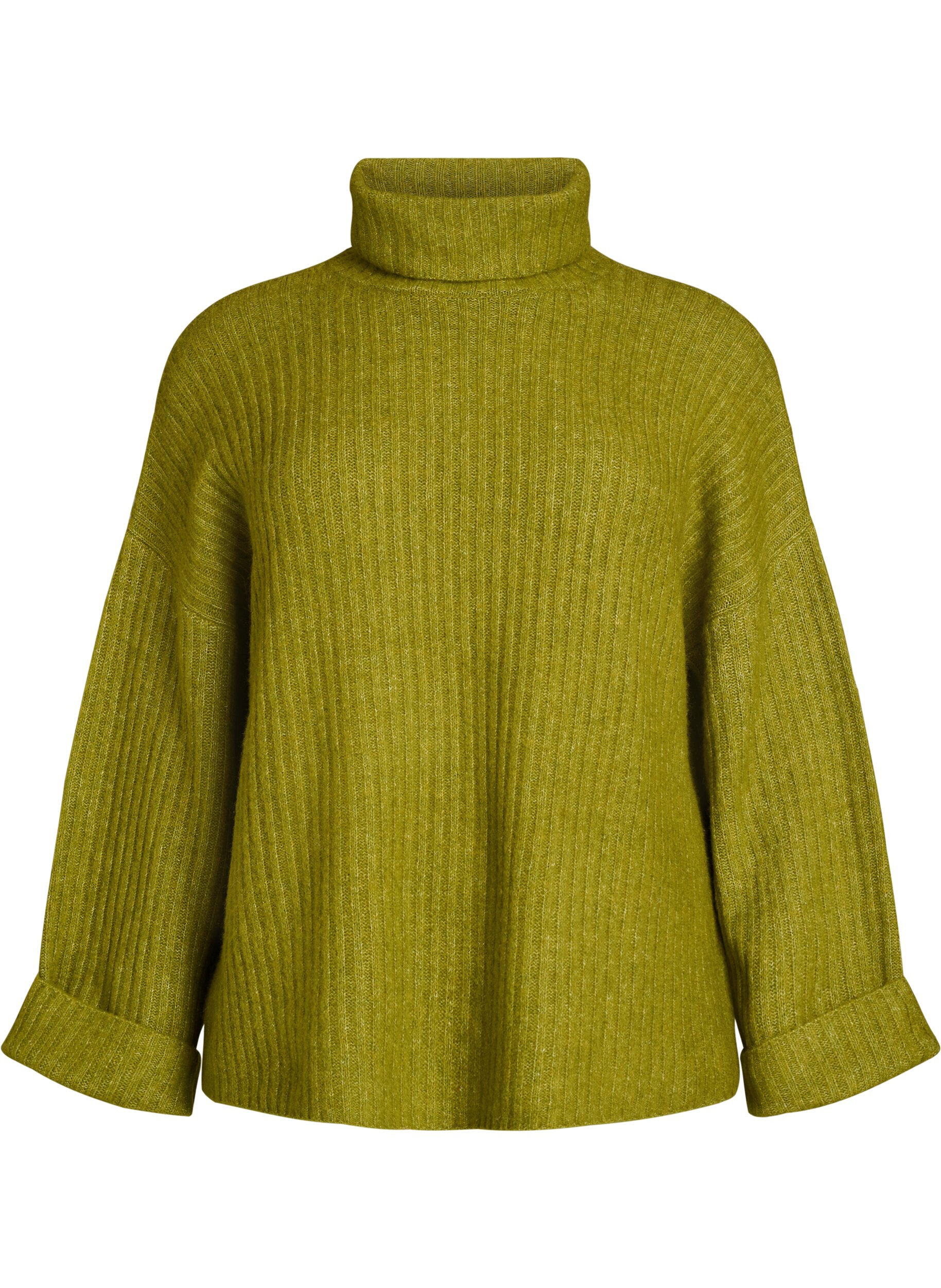 ZizzifashionKnitted top with turtleneck, Green, Packshot image number 0