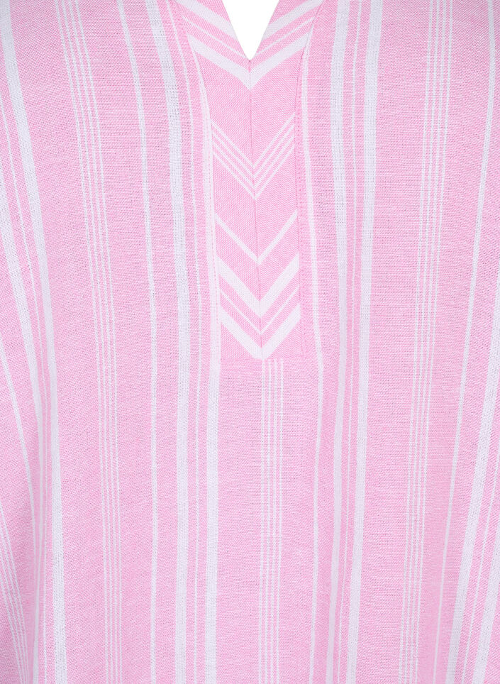 Striped blouse in linen-viscose blend, Pink, Packshot image number 2