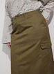 Cotton cargo skirt with a back slit, Green, Model image number 4