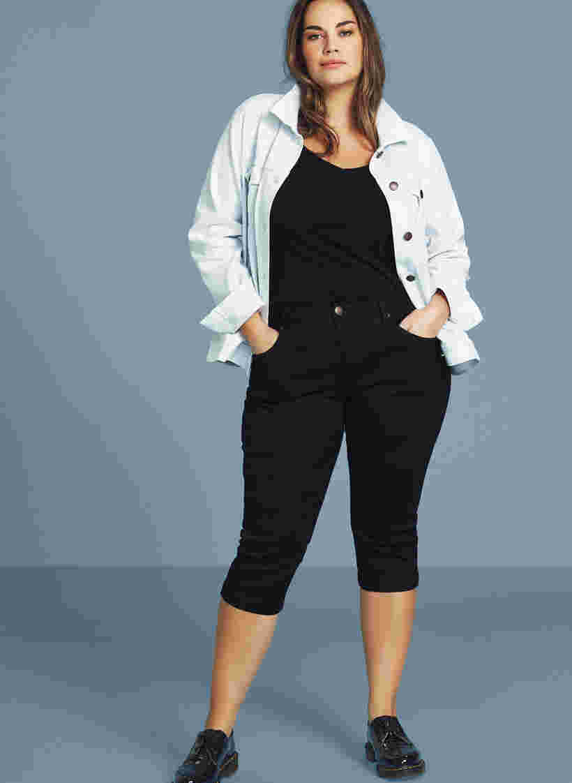 Slim fit Emily capri jeans, Black, Model image number 1