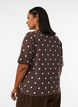 Short-sleeved knitted blouse with polka dots, Brown, Model image number 2