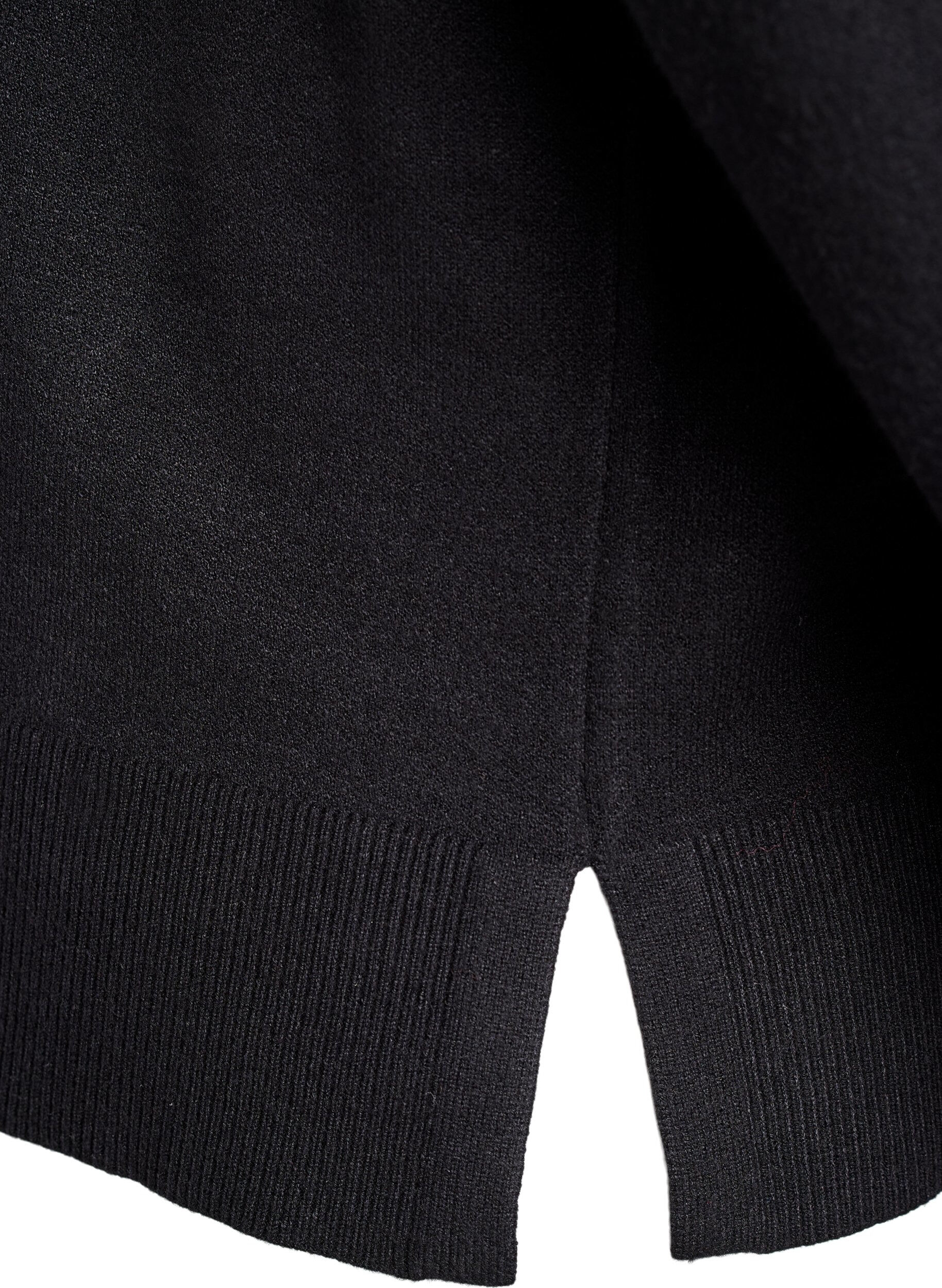 Zizzifashion Knit blouse with high neck, Black, Packshot image number 3