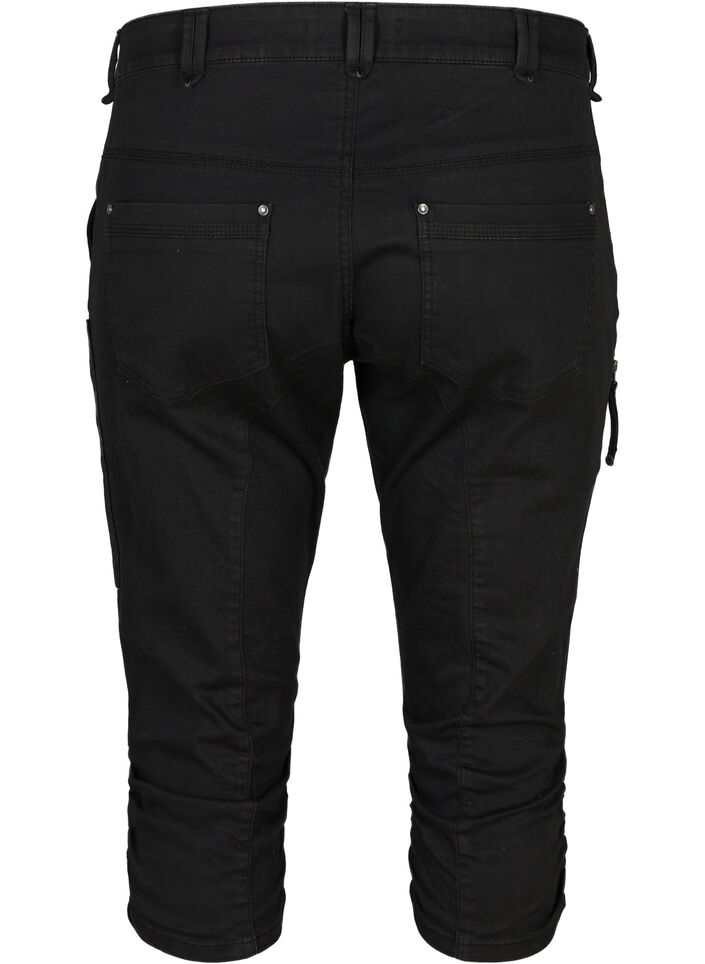 Slim fit capri jeans with pockets, Black, Packshot image number 1