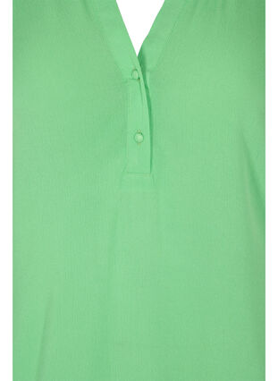 3/4 sleeve v-neck viscose blouse, Summer Green, Packshot image number 2
