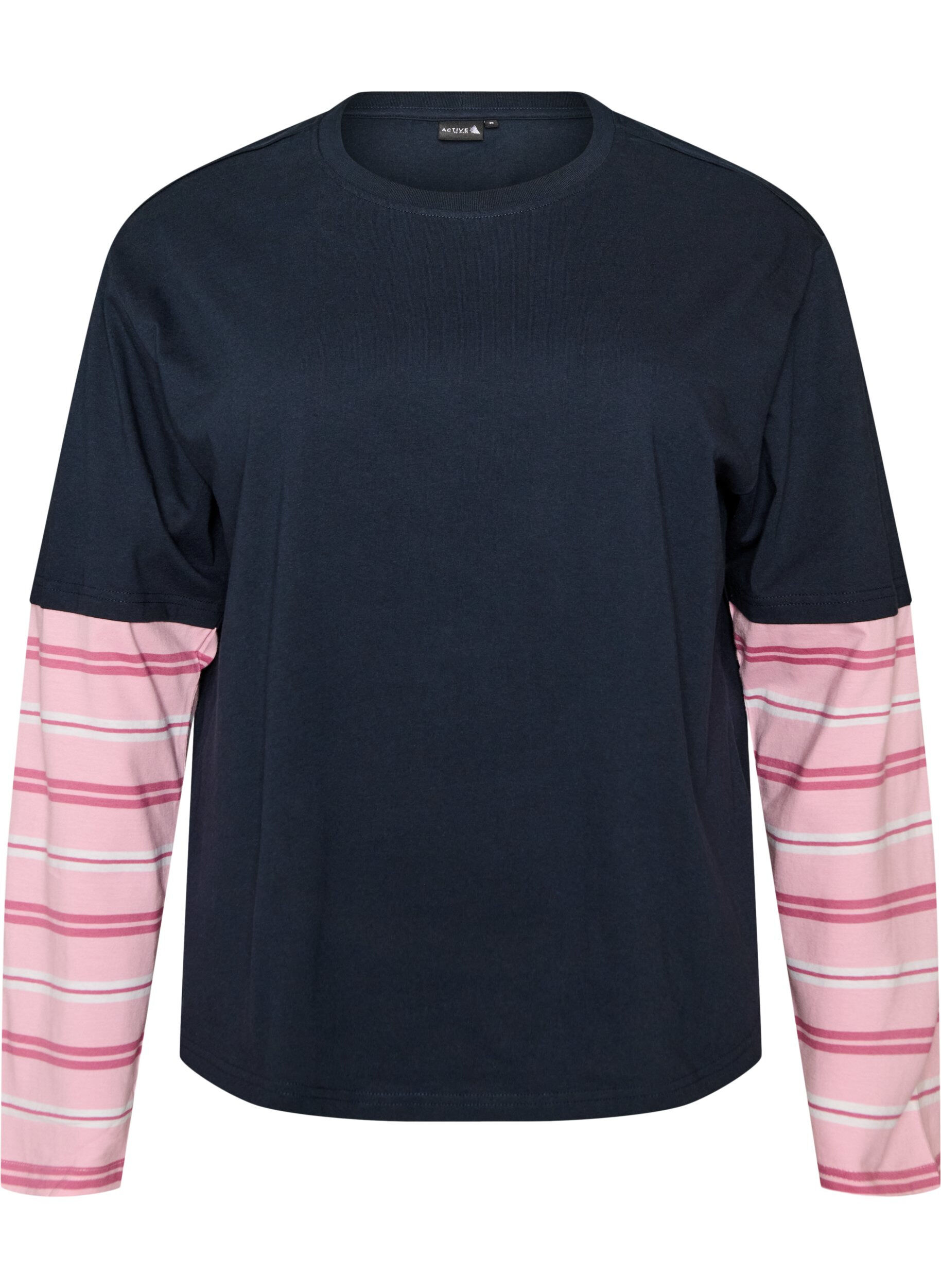 ZizzifashionT-shirt with a sporty layered look, Blue, Packshot image number 0