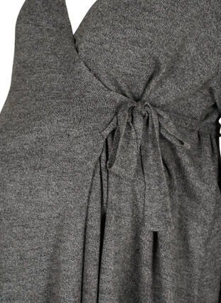 Mottled maternity blouse in knit with wrap, Medium Grey Melange, Packshot image number 2