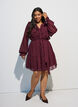 Dress in a lightweight woven fabric with ruffles and a tie-belt, Red, Model image number 1