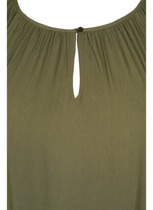 Viscose tunic with 3/4 sleeves, Dusty Olive, Packshot image number 2
