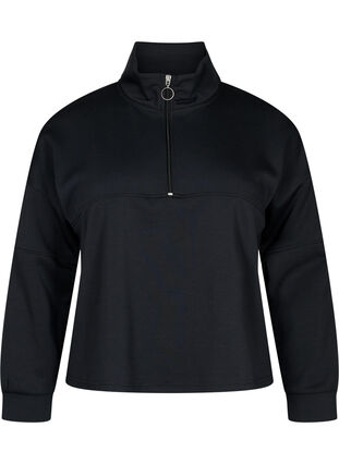 Sweatshirt in modal mix with high neck, Black, Packshot image number 0