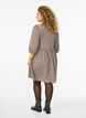 FLASH - Short dress with texture and 3/4 sleeves, Beige, Model image number 2