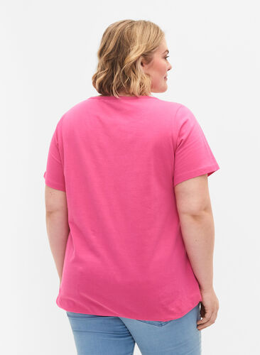 Short sleeve cotton t-shirt, Shocking Pink, Model image number 1