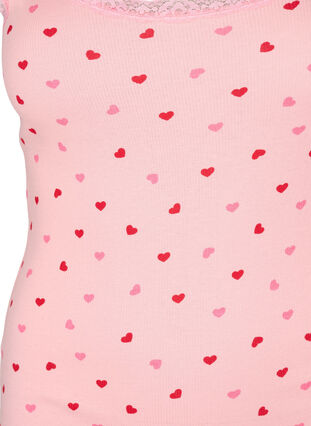 Top with print and lace edge, Tickled P. Heart AOP, Packshot image number 2
