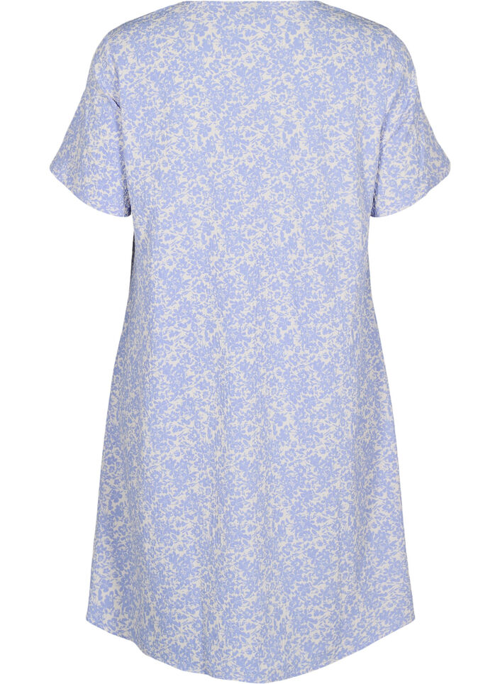 FLASH - Short-sleeved dress with a V-neck, Blue, Packshot image number 1