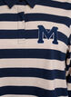 Striped polo shirt with terry detailing, Birch w. Navy, Packshot image number 2