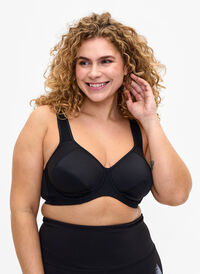 CORE, HIGH SUPPORT WIRE BRA - Sports bra with wire, Black, Model