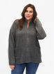 Knitted cardigan with zipper and pockets, Dark Grey Melange, Model image number 0